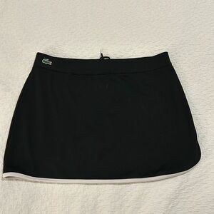 Lacoste Black Tennis Skirt with White Trim, Size 38/M